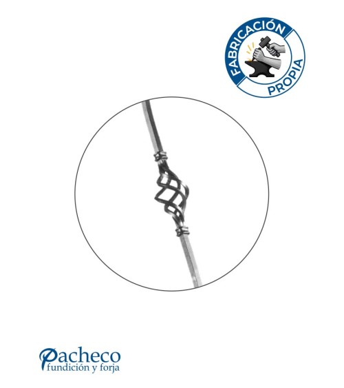 Jabalcones de Forja con Piña Central Cuadrado 14 mm