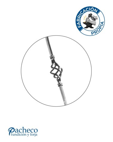 Jabalcones de Forja con Piña Central Cuadrado 14 mm