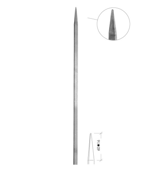 Balaustre Lanza de Forja Cuadrado 16 mm