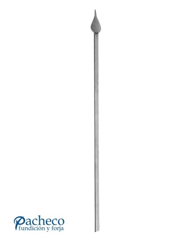 Balaustre Lanza de Forja Punta Hoja Cuadrado 16 mm