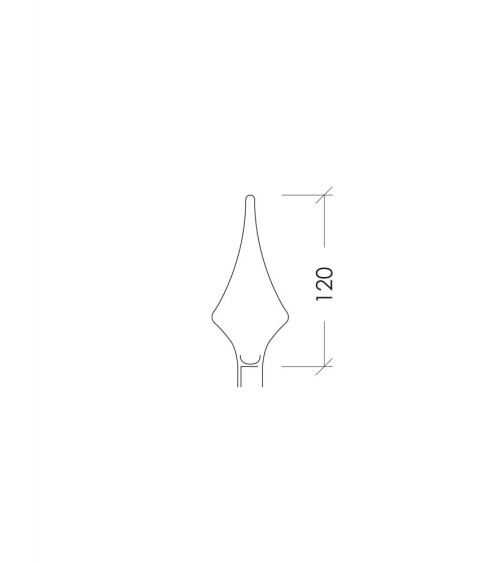 Balaustre Lanza de Forja Punta Espada Cuadrado 16 mm