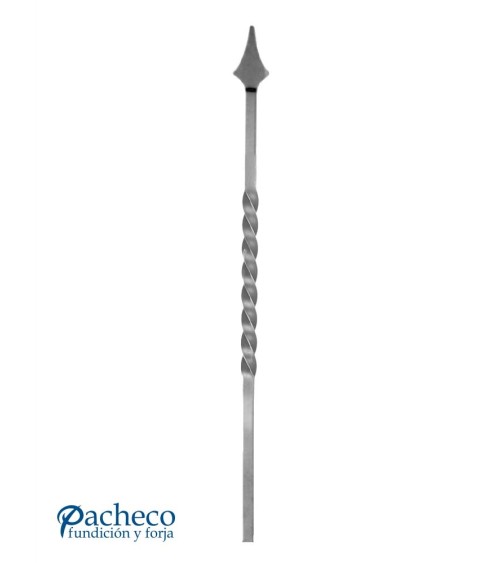 Balaustre Lanza de Forja Punta Espada Entorchado Cuadrado 16 mm