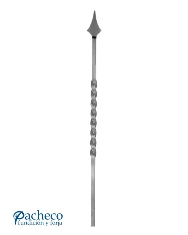 Balaustre Lanza de Forja Punta Espada Entorchado Cuadrado 16 mm