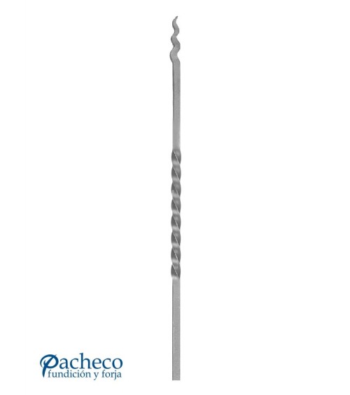 Balaustre Lanza de Forja Punta Curvilínea Entorchado Cuadrado 16 mm