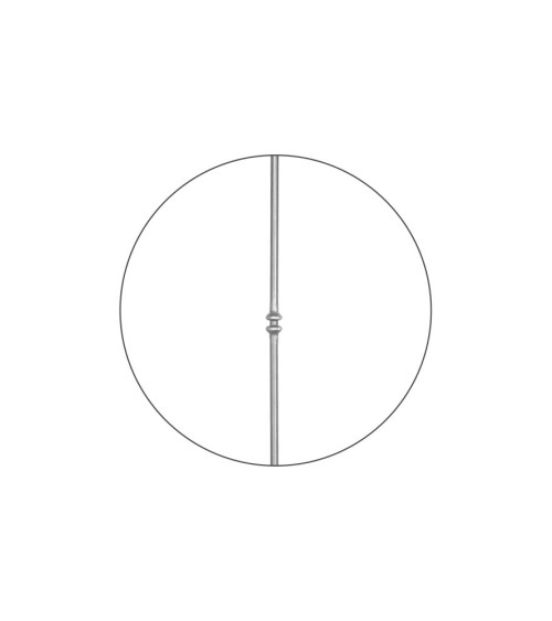 Balaustre Lanza de Forja Bola Doble Anillo Redondo 16 mm