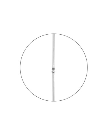 Balaustre Lanza de Forja Bola Doble Anillo Redondo 16 mm