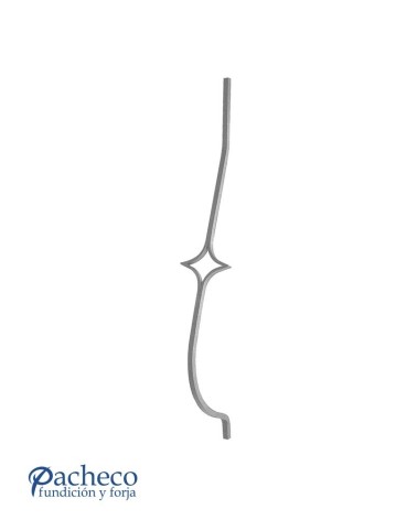 Jabalcones de Forja con Rombo Central Cuadrado 16 mm
