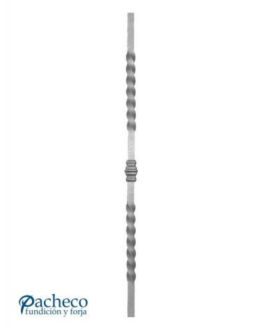 Balaustre Forjado Entorchado Macolla Central 1250 mm alto Cuadrado 16 mm