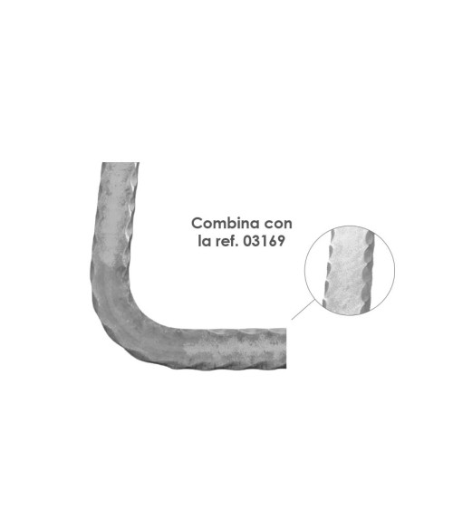 Pasamanos de Forja en Curva con Cantos Labrados A 90º Pletina 40x8 mm