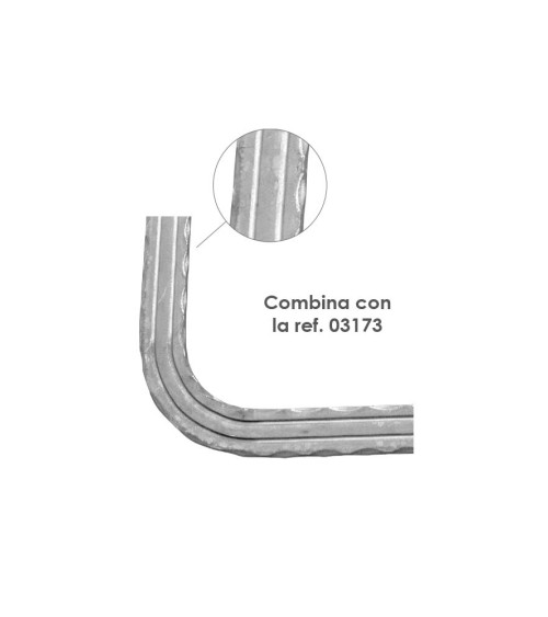 Pasamanos de Forja en Curva Liso con Cantos Labrados Pletina A 90º 40x8 mm