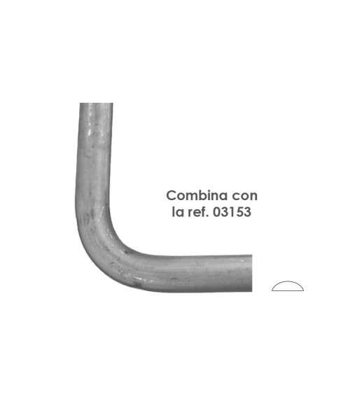 Pasamanos de Forja en Curva Liso Media Caña A 90º 40x10 mm