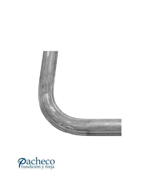 Pasamanos de Forja en Curva Liso con Pliegues Media Caña A 90º 50x14 mm