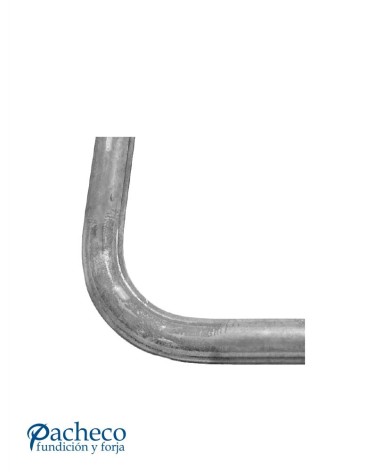 Pasamanos de Forja en Curva Liso con Pliegues Media Caña A 90º 50x14 mm