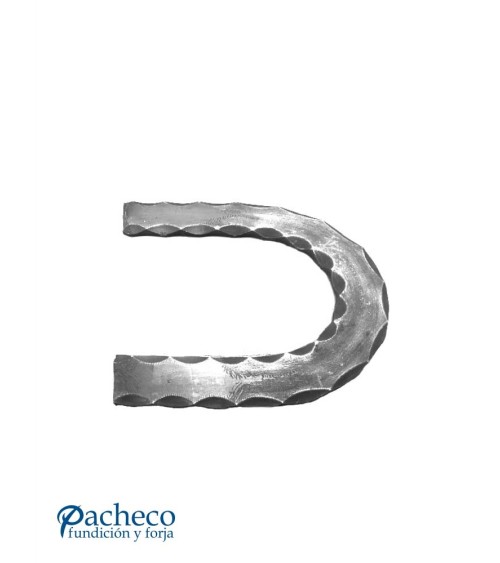 Pasamanos de Forja en Curva Cerrada con Cantos Labrados Pletina 40x8 mm