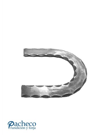 Pasamanos de Forja en Curva Cerrada con Cantos Labrados Pletina 40x8 mm