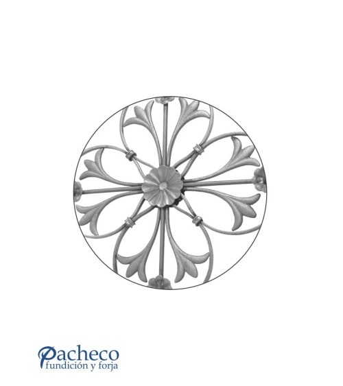 Panel de Forja Trebol con Adornos Florales Pletina 12x6 mm