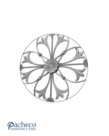 Panel de Forja Trebol con Adornos Florales Pletina 12x6 mm