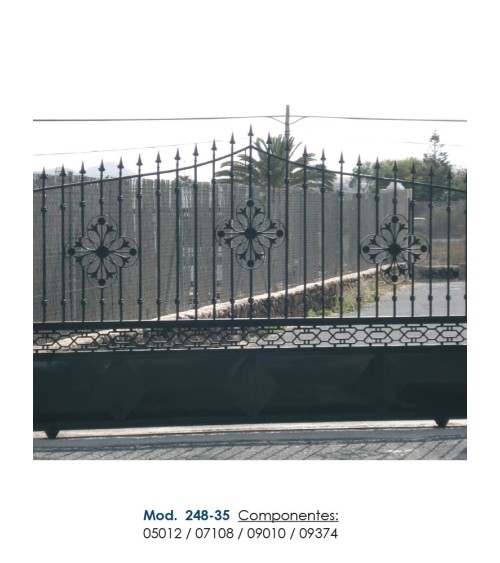 Panel de Forja Trebol con Adornos Florales Pletina 12x6 mm