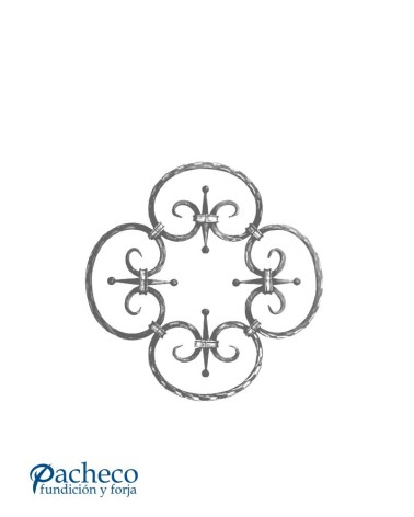 Panel de Forja Flor con Ces de Forja Cuadrado 12 mm