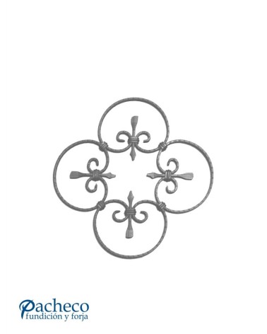 Panel de Forja Flor con Ces de Forja Pletina 10x5 mm