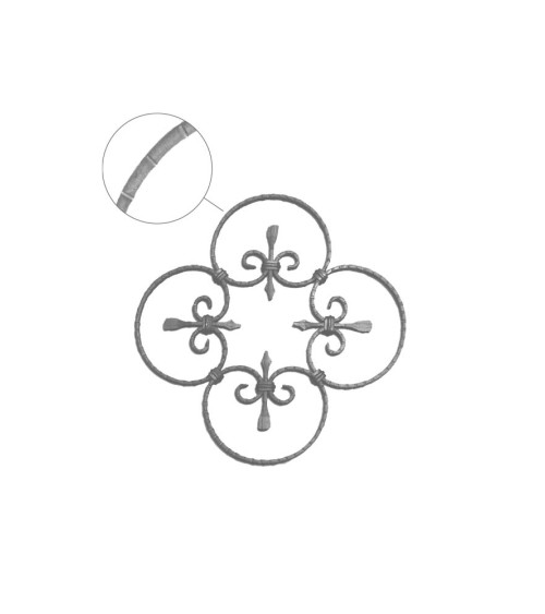 Panel de Forja Flor con Ces de Forja Pletina 10x5 mm