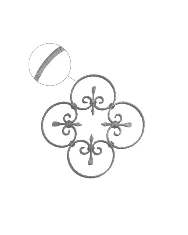 Panel de Forja Flor con Ces de Forja Pletina 10x5 mm