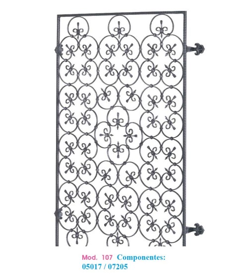 Panel de Forja Flor con Ces de Forja Pletina 10x5 mm