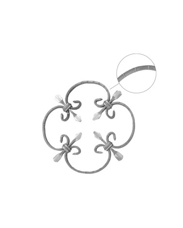 Panel de Hierro Forjado con Ces y flor de Forja Pletina 10x5 mm