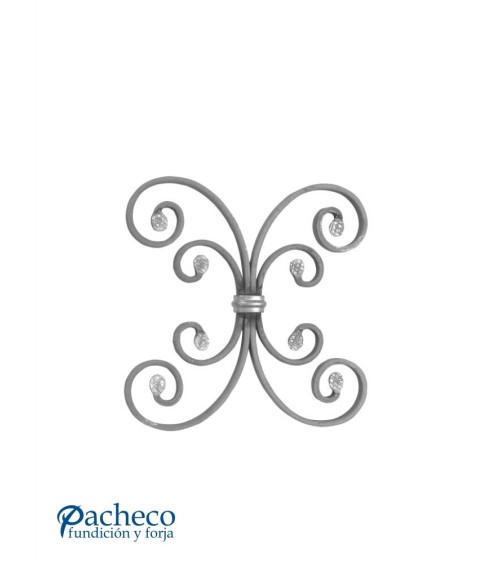 Panel de Forja con Ces enfrentadas Pletina 12x6 mm