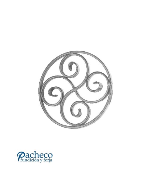 Panel de Forja Espiral con Aro de Forja Pletina 14x6 mm