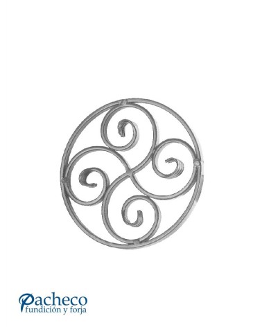 Panel de Forja Espiral con Aro de Forja Pletina 14x6 mm