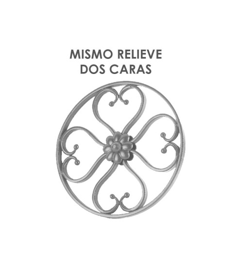 Panel de Forja Composición de Corazones con Roseta Central Pletina 12x6 mm