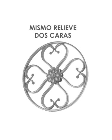 Panel de Forja Composición de Corazones con Roseta Central Pletina 12x6 mm