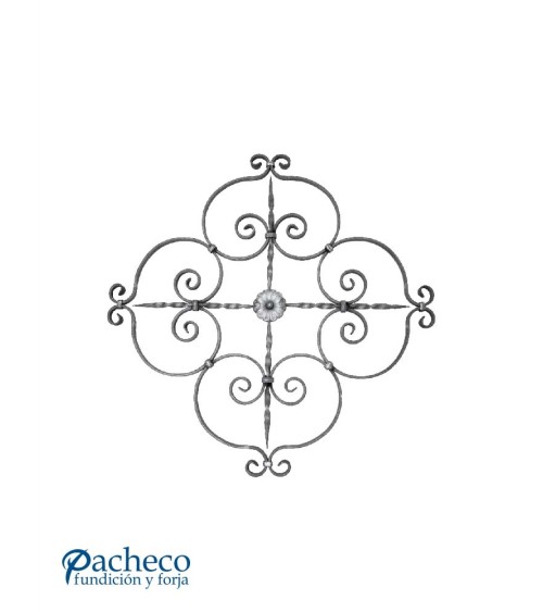 Panel de Forja Composición de Eses de Forja y Roseta Central Pletina 16x8 mm