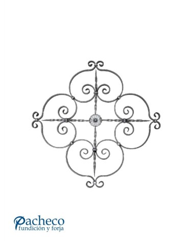 Panel de Forja Composición de Eses de Forja y Roseta Central Pletina 16x8 mm