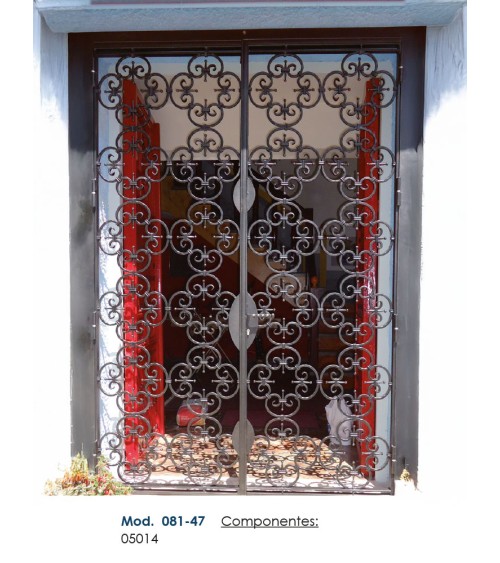 Panel de Forja Flor con Ces de Forja Cuadrado 12 mm