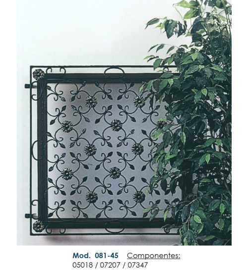 Panel de Hierro Forjado con Ces y flor de Forja Pletina 10x5 mm