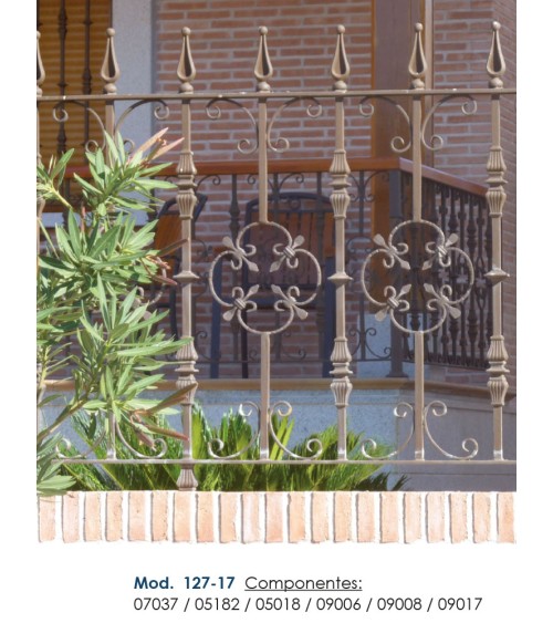 Panel de Hierro Forjado con Ces y flor de Forja Pletina 10x5 mm