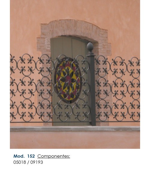 Panel de Hierro Forjado con Ces y flor de Forja Pletina 10x5 mm