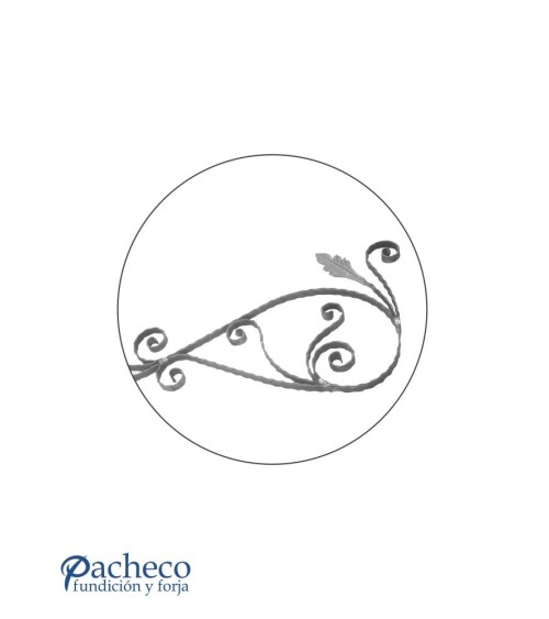 Montante de Forja con Volutas Labradas Pletina 25x6 mm