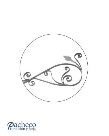 Montante de Forja con Volutas Labradas Pletina 25x6 mm