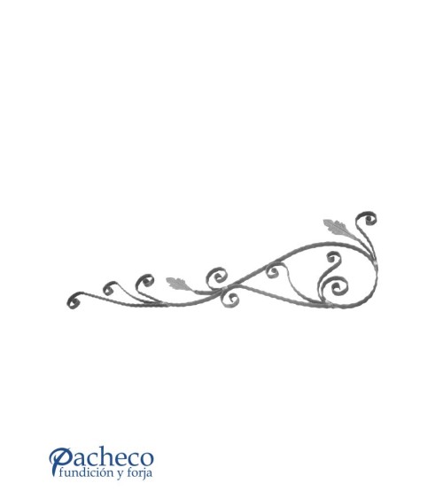 Montante de Forja con Volutas Labradas Pletina 25x6 mm