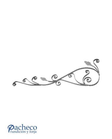 Montante de Forja con Volutas Labradas Pletina 25x6 mm