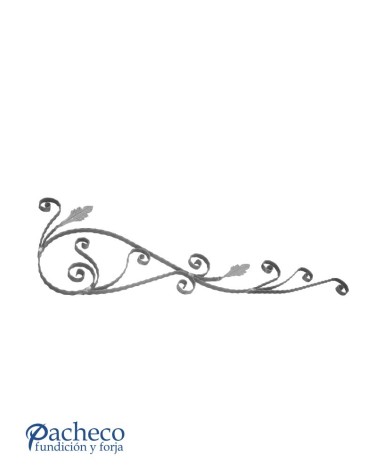 Montante de Hierro Forjado con Volutas Labradas Pletina 25x6 mm