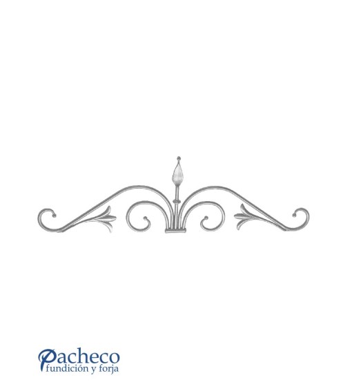 Montante de Forja con Volutas y Lanza Central Redondo 12 mm
