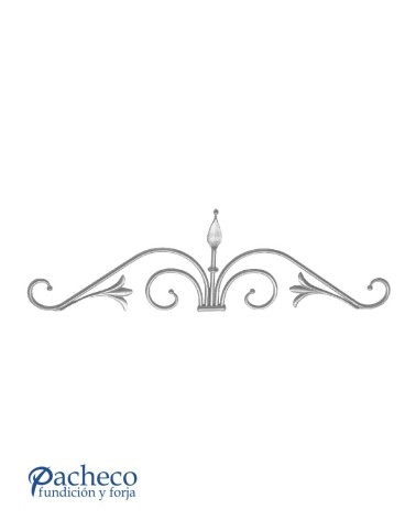 Montante de Forja con Volutas y Lanza Central Redondo 12 mm