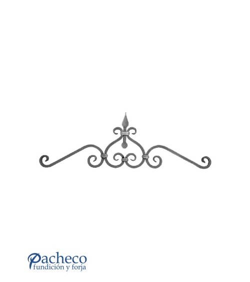 Montante de Forja con Lanza y Corazón Central Cuadrado 14 mm