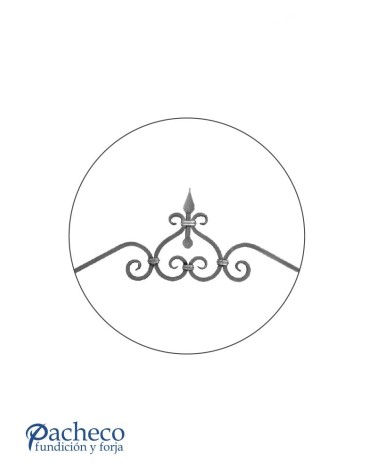 Montante de Forja con Lanza y Corazón Central Cuadrado 14 mm