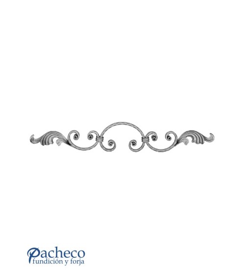 Montante de Forja con Voluta Central Pletina 16x8 mm