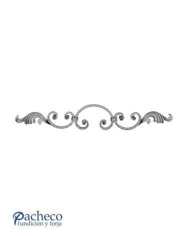 Montante de Forja con Voluta Central Pletina 16x8 mm